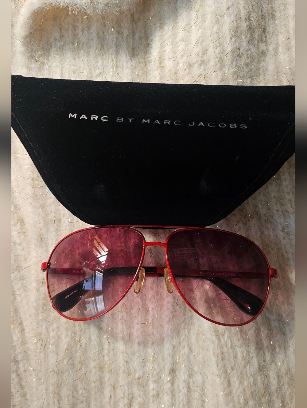 Marc Jacobs Vintage Red Aviator Sunglasses - Red Gradient Lens